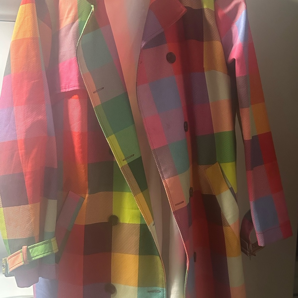 Colorful Plaid Trench Coat